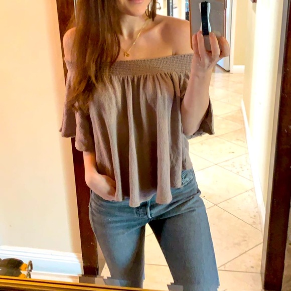 Strapless brown blouse - Picture 1 of 3